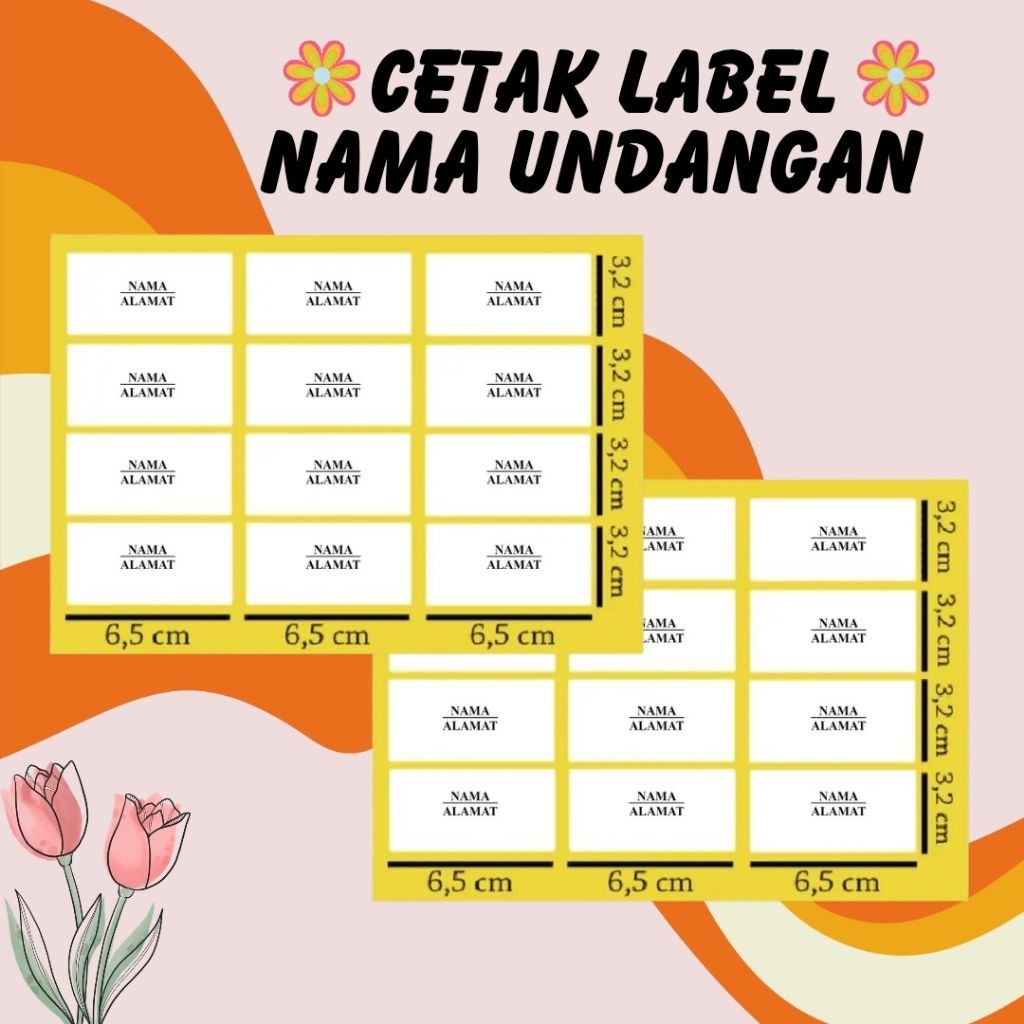 Cetak label nama undangan / ketik nama dilabel Undangan / stiker nama undangan / print stiker nama u