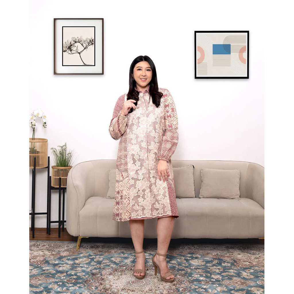 Tunik Wanita Batik Widuri Dusty Pink
