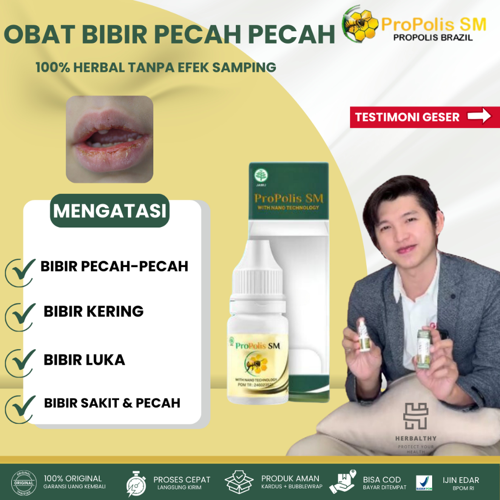 Obat herbal bibir pecah-pecah anak & dewasa, Obat Bibir Pecah-Pecah, Bibir Pecah pecah & Kering, Oba