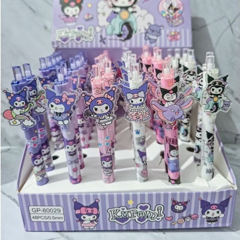 Pulpen Sanrio Pulpen Kuromi Lucu Pulpen Gel Isi 6 pcs