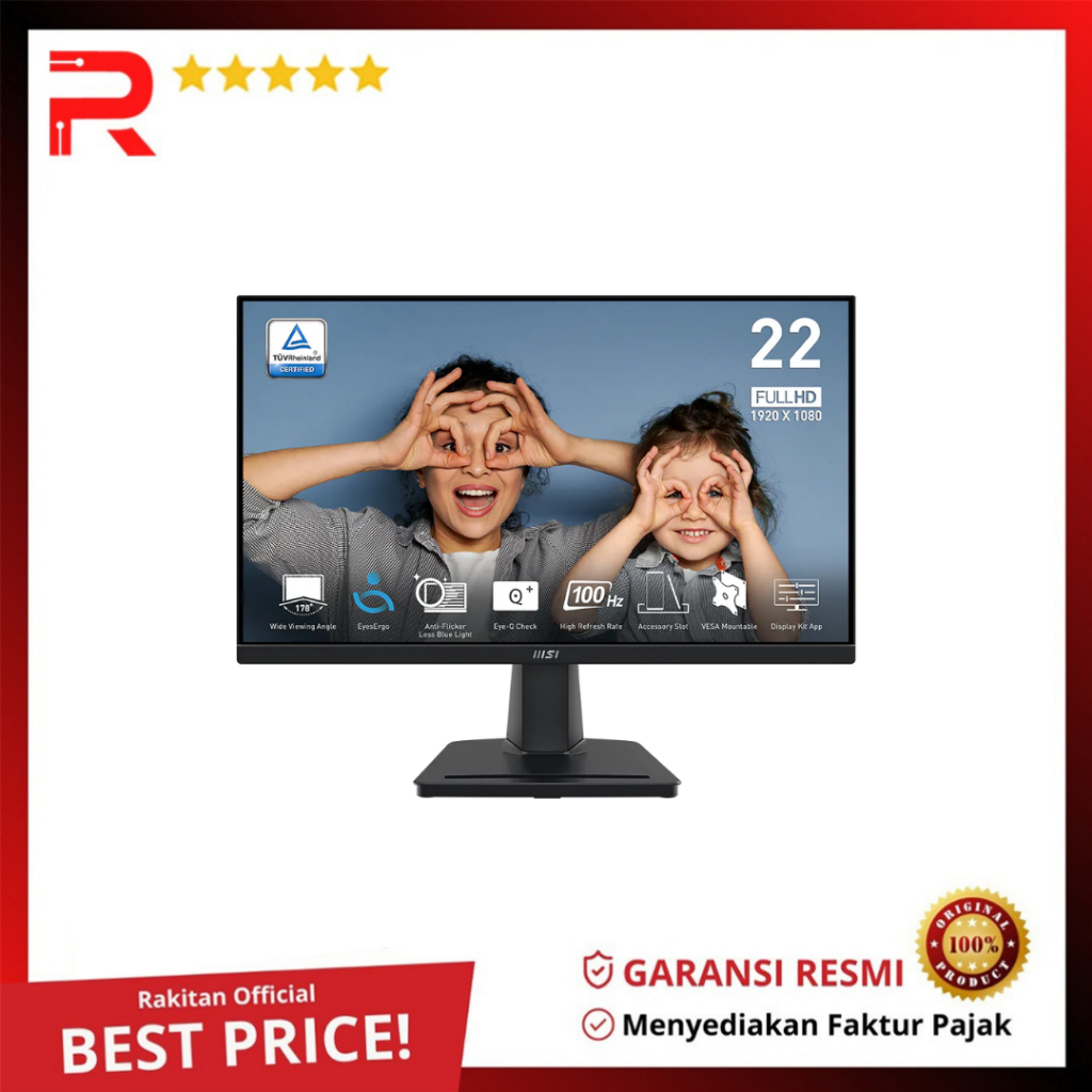 MSI Pro MP225V 21.45 Inch FHD 100Hz Productivity Monitor Monitor MSI MP 225V