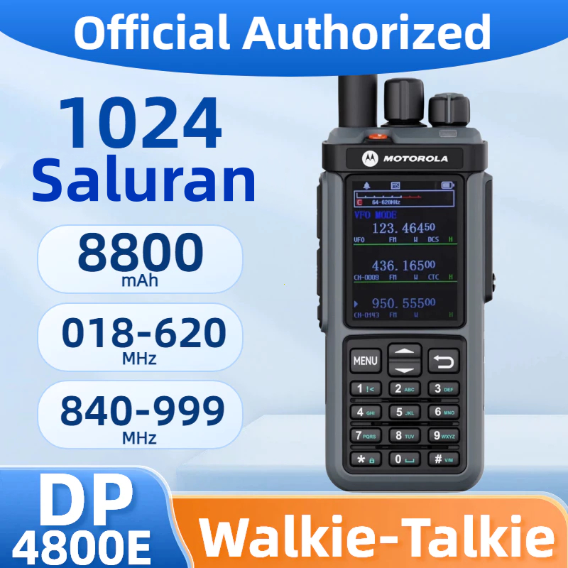 HT Motorola DP4800E Walkie Talkie Jarak Jauh 50KM Tri Band Radio Dua Arah Daya Tinggi 20W Salin Frek