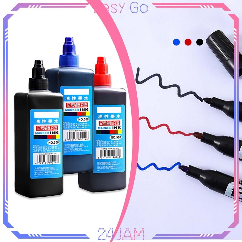 Tinta Spidol Permanen 500ml Tinta Isi Ulang Spidol Permanen Refill Tinta Spidol Warna Hitam Biru Mer