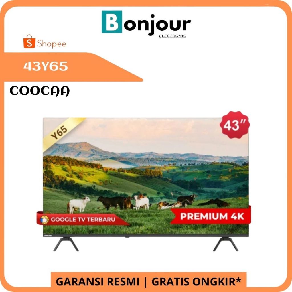 Google TV Coocaa 43 Inch 43Y65 TV Coocaa 43 Y65 4K UHD Dolby Audio - Bluetooth 5.1