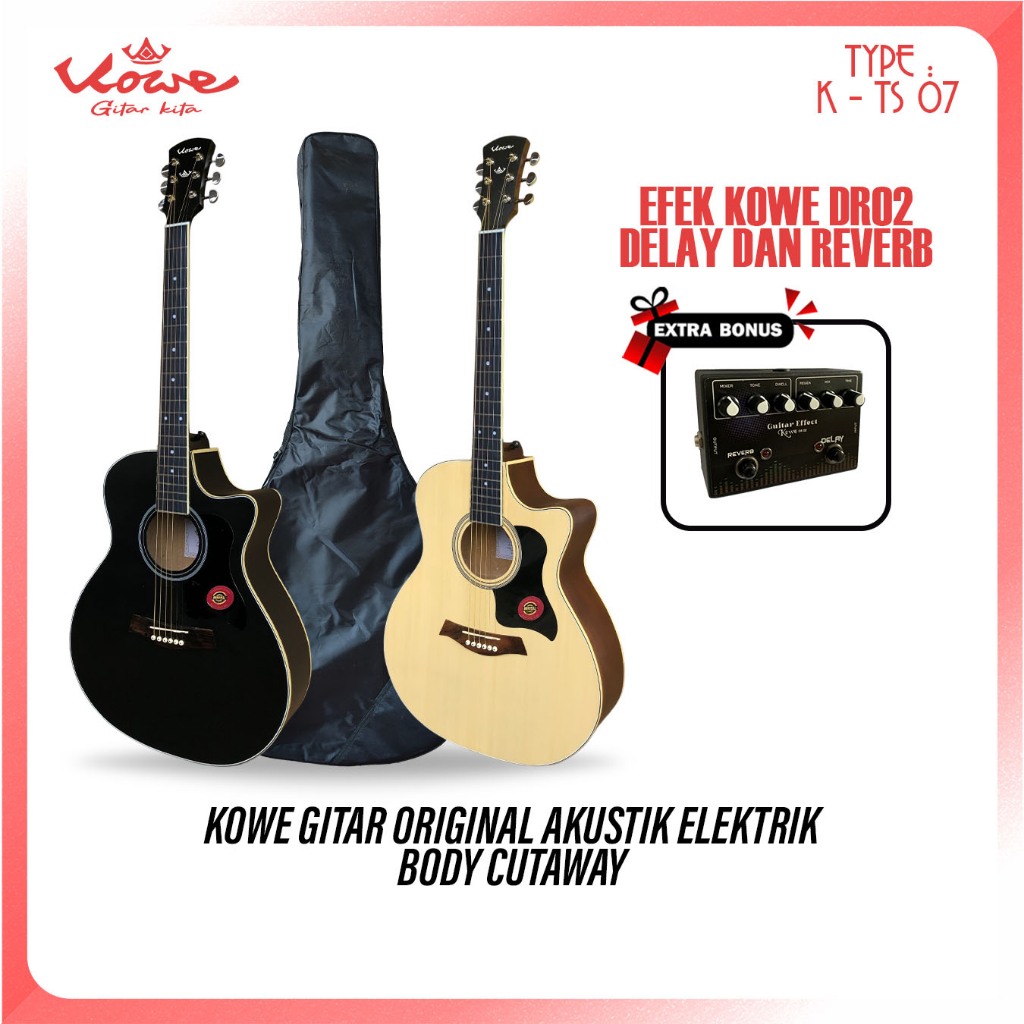 Paket Hemat Efek Delay dan Reverb Gitar Kowe Seri K - TS 07 Akustik Elektrik EQ 7545R STANDAR