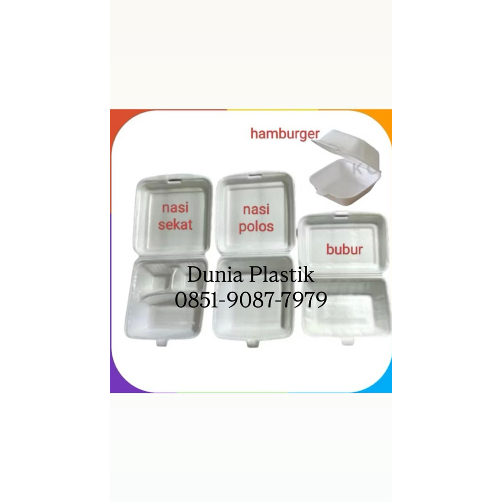 styrofoam burger, bubur