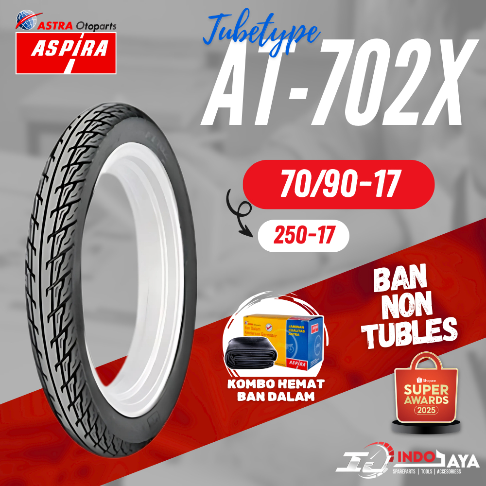 [BAYAR DI TEMPAT] BAN ASPIRA TUBETYPE AT702 250-17 ( 70/90-17 ) / AT-701 / BAN LUAR ASPIRA RING 17  