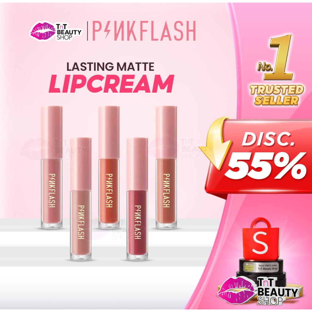 PINKFLASH Lasting Matte Lipcream | PINK FLASH Lipstick - PF L01 - NUZ | TnT Beauty Shop
