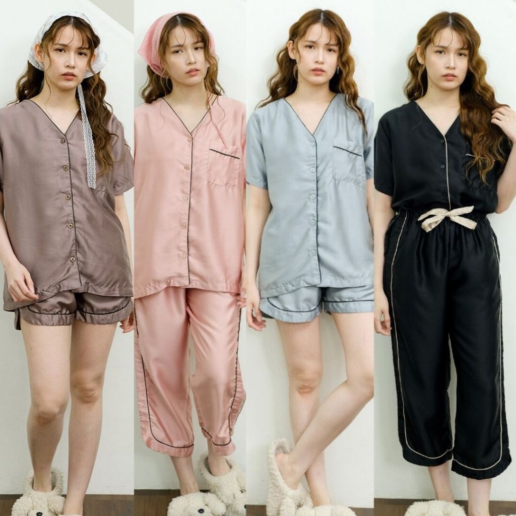 Cielyn | Organic Silk | Ruby | Setelan Piyama Wanita Dewasa | Baju Tidur Wanita