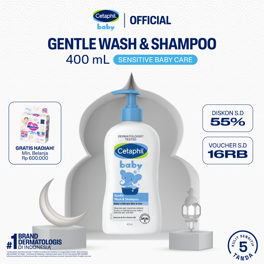 Cetaphil Baby Gentle Wash & Shampoo 400ml dengan Glycerin dan Panthenol Sabun Mandi dan Shampo untuk