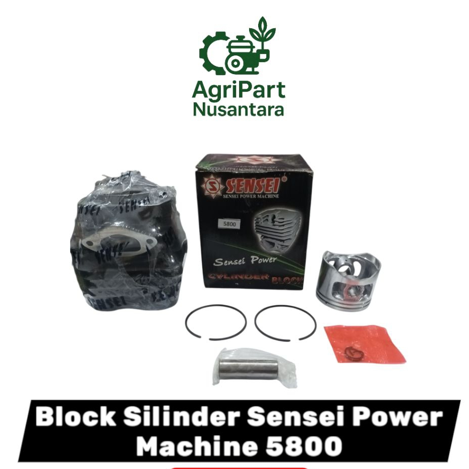 Cylinder Block Chainsaw 5800 Turbo Sensei – Blok Seher Mesin Gergaji Kayu 46mm