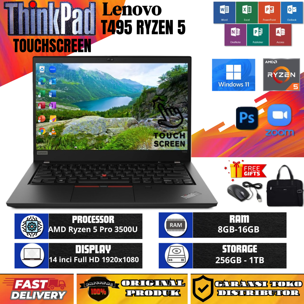 LAPTOP THINKPAD T14S G1,G2 RYZEN 7 /T495 RYZEN 5 RAM 16GB/1TB SSD FREE TAS DAN MOUSE