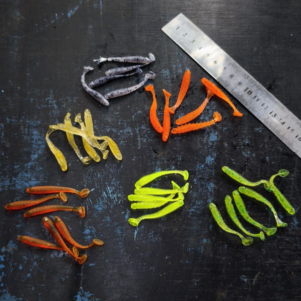 Softlure Cacing Silikon Paddle Tail 5cm Harga Satuan - Umpan Casting Ultralight Softlure Paddle Tail