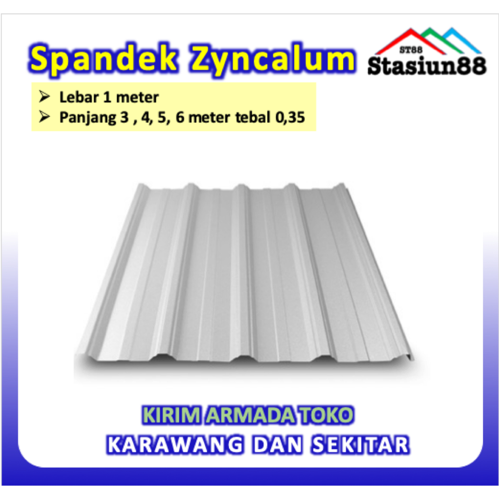 Atap Spandek polos Galvalum 3meter - 6 meter