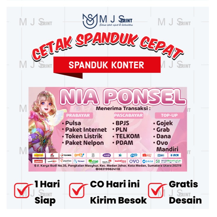 Banner Cepat Spanduk Konter Pulsa & Paket Data – Banner Jual Pulsa All Operator