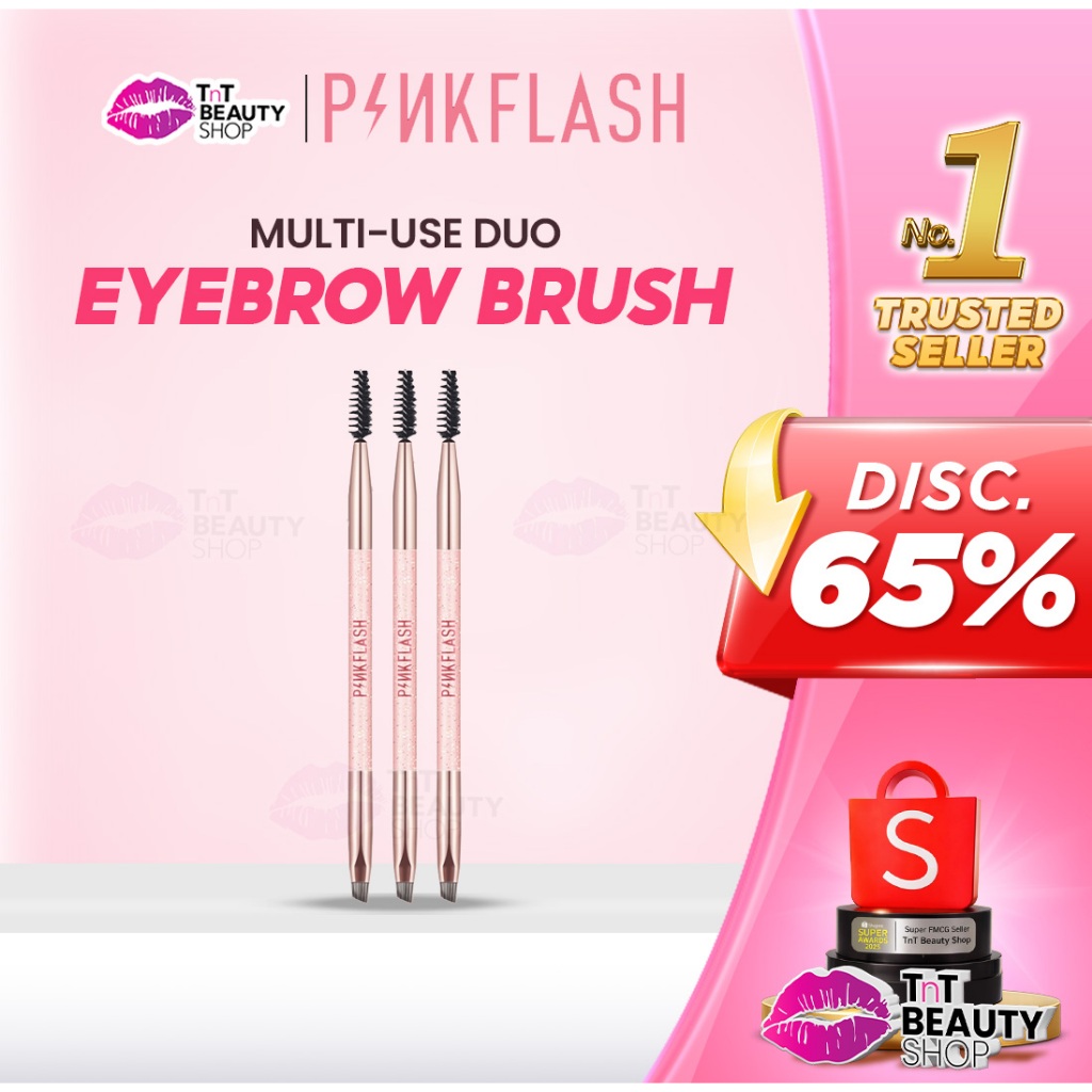PINKFLASH Multi-use Duo Makeup Brush - Professional Makeup Tool - Kuas Makeup - Kuas Alis - Eyebrow 