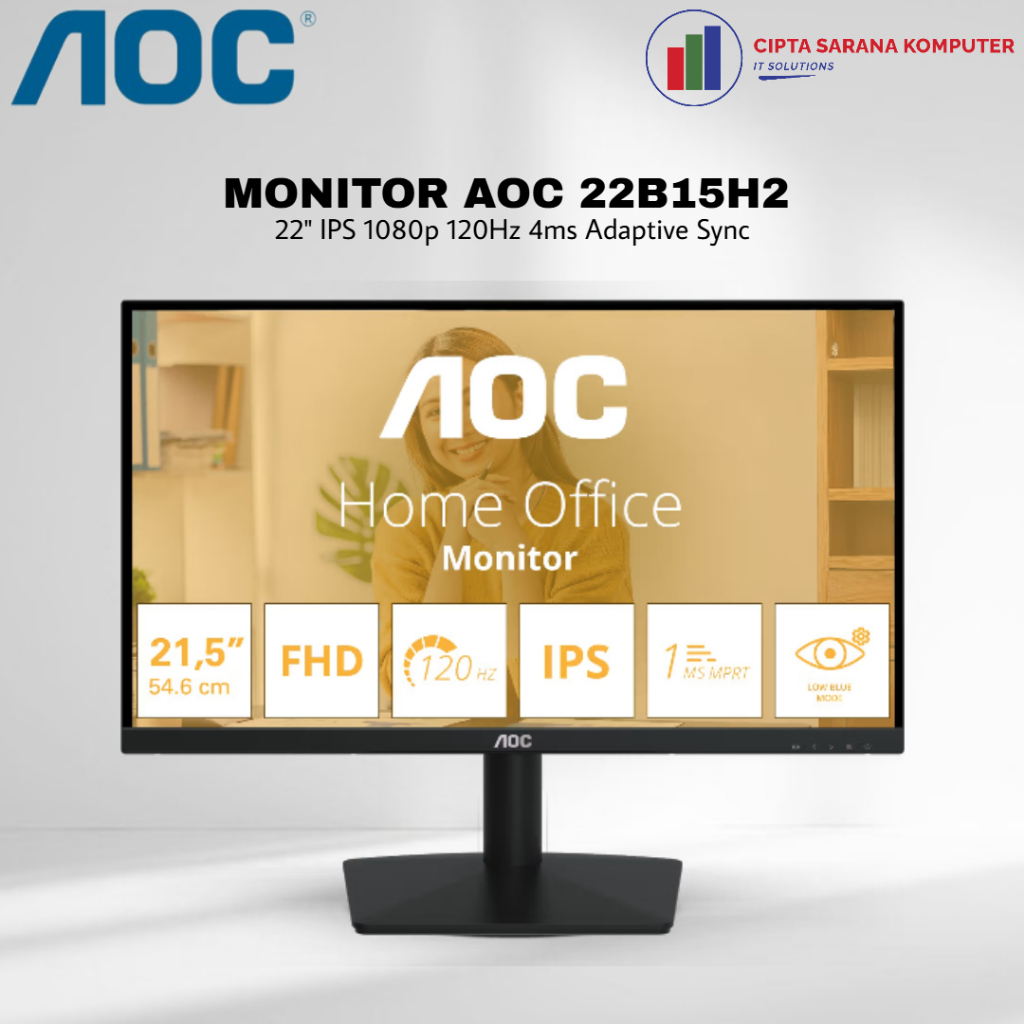 AOC LED Monitor 22B15H2 22" IPS FHD 100Hz 4ms Adaptive Sync HDMI VGA