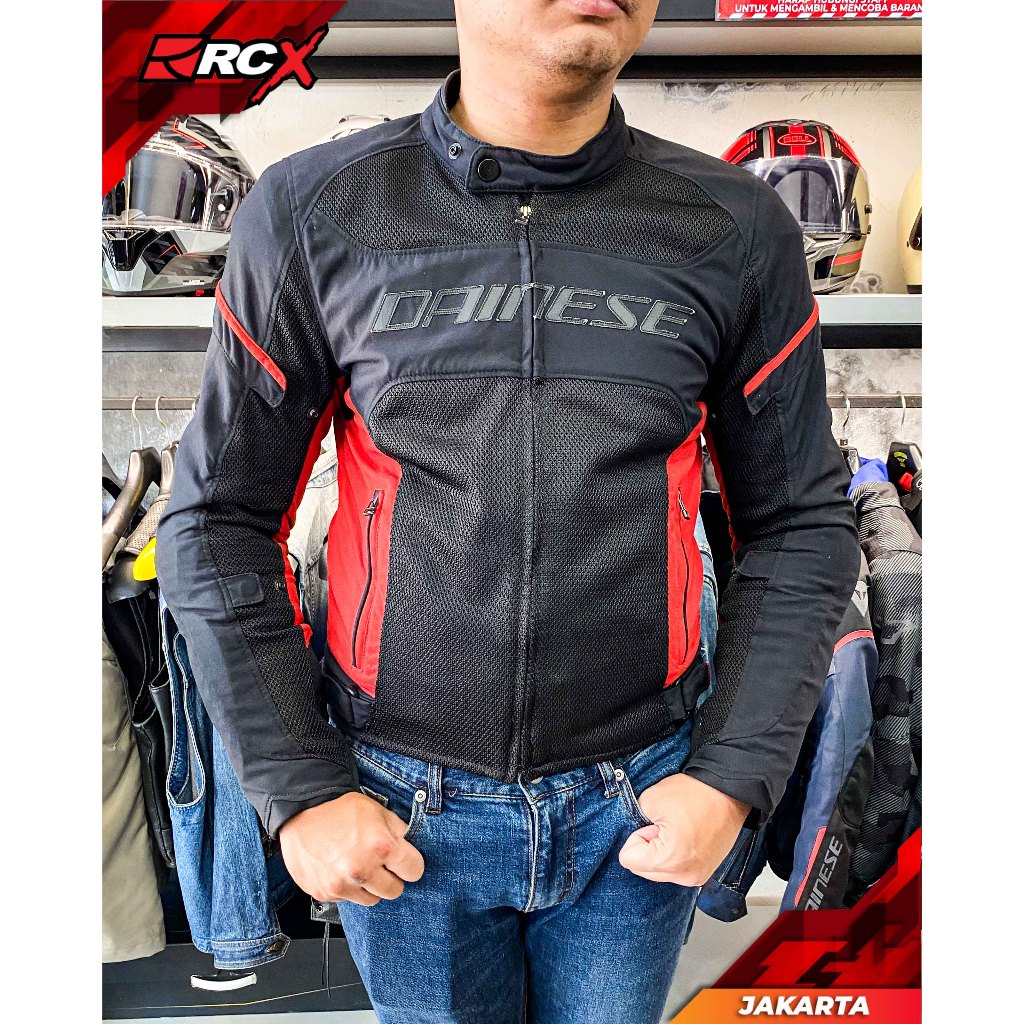Jacket DAINESE Air Frame Tex D1 Black Lava Red Original 2nd second bekas RCX