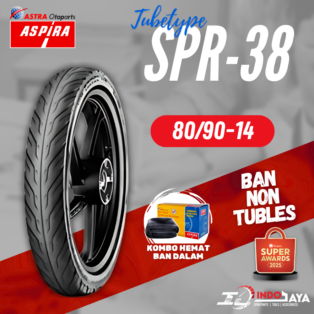 [BAYAR DI TEMPAT] BAN ASPIRA TUBETYPE RING 14 (80/90-14) / NON TUBELESS ASPIRA SPR38 RING 14 (80-90-