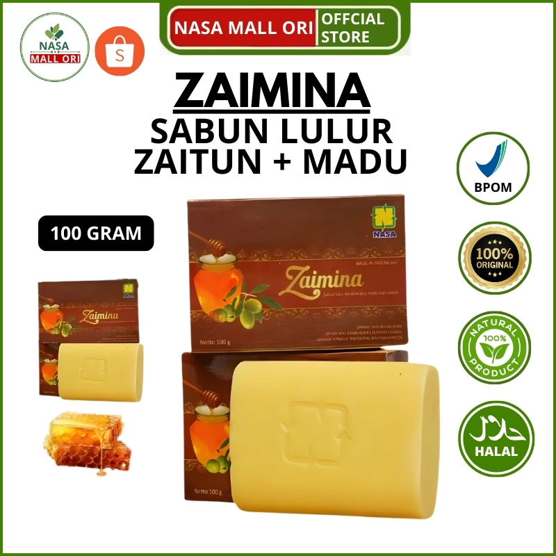 Sabun Lulur Zaimina NASA Sabun Pemutih Badan Herbal Madu Zaitun Cerahkan Kulit
