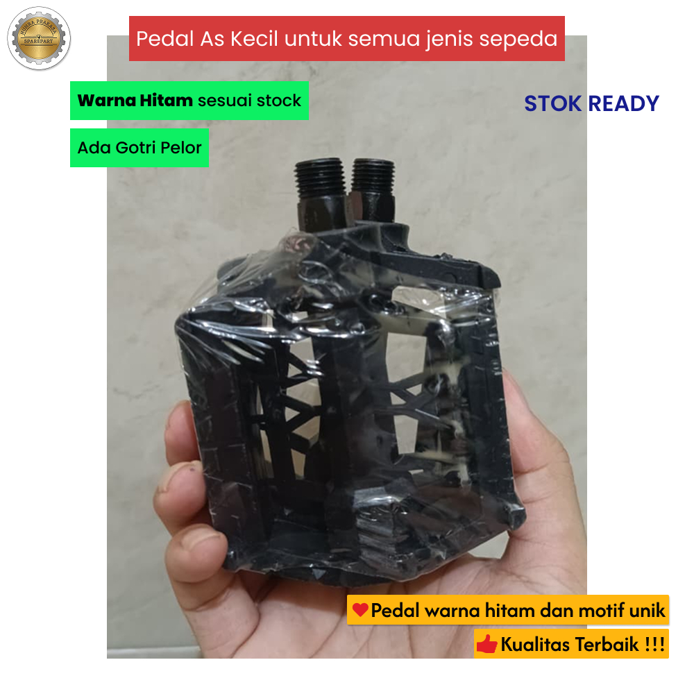 Pedal Sepeda As Kecil Hitam (Pakai Gotri/Pelor) - Pedal Universal Sepeda BMX As Kecil