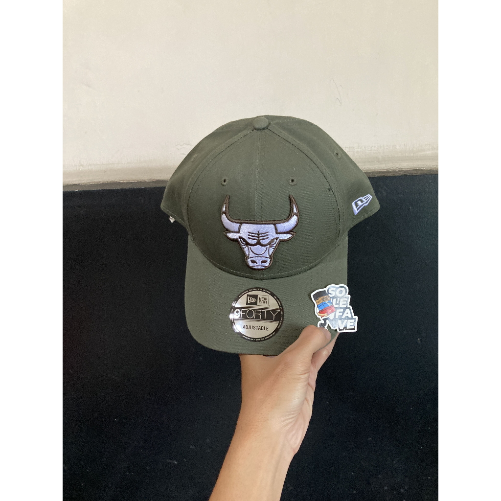 TOPI NEW ERA 940 SNAPBACK X NBA CHICAGO BULLS OLIVE ORIGINAL NO BOX