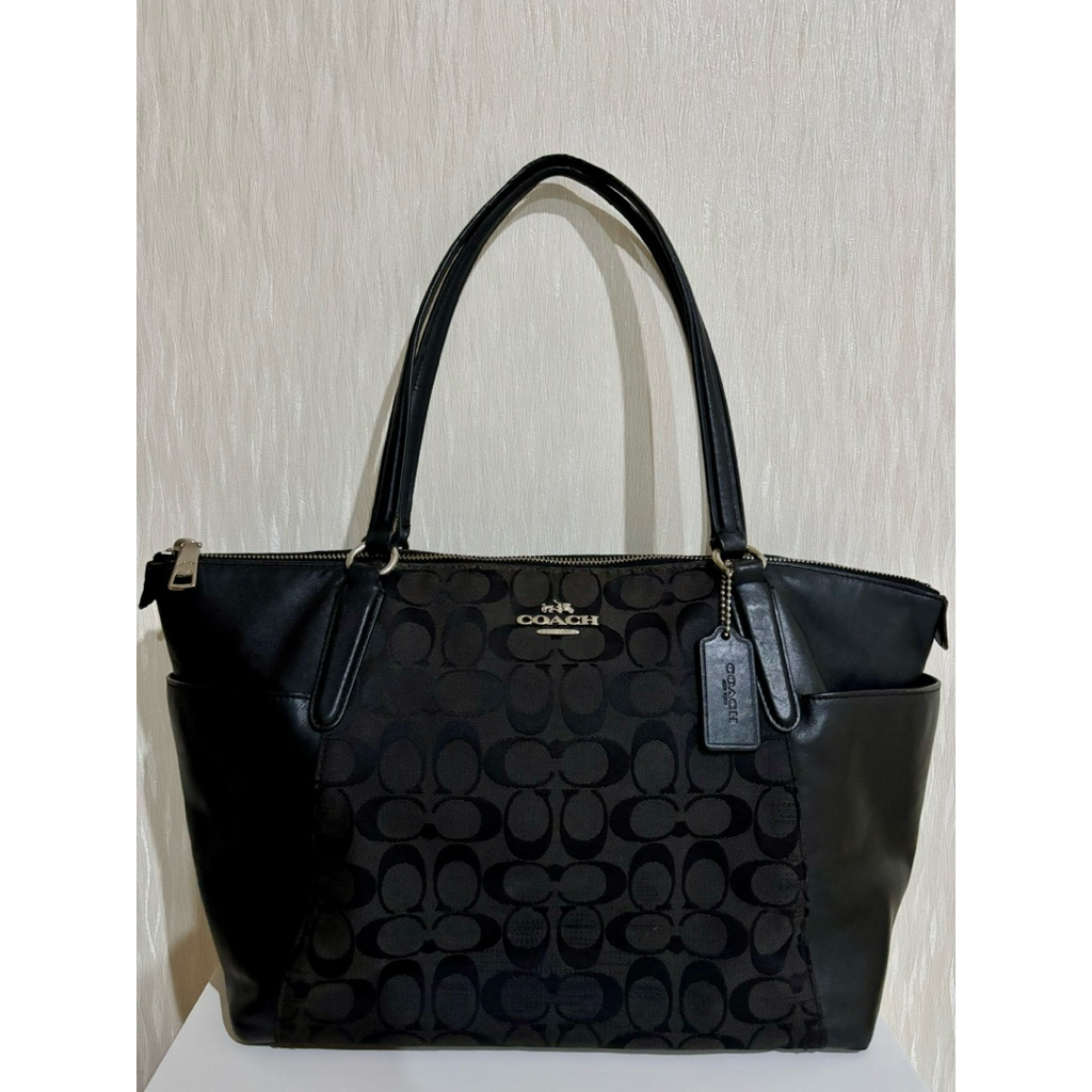 (ORI 100%) COACH Signature mix Leather Tote Bag