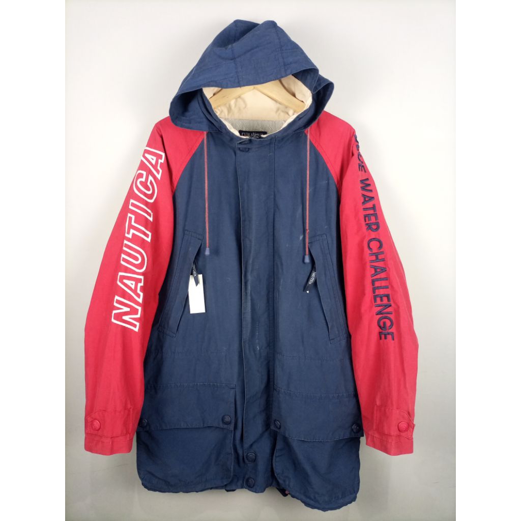 Jaket Nautica Big Logo Parka Kanvas Vintage Original_Size Masuk XL fit XXL