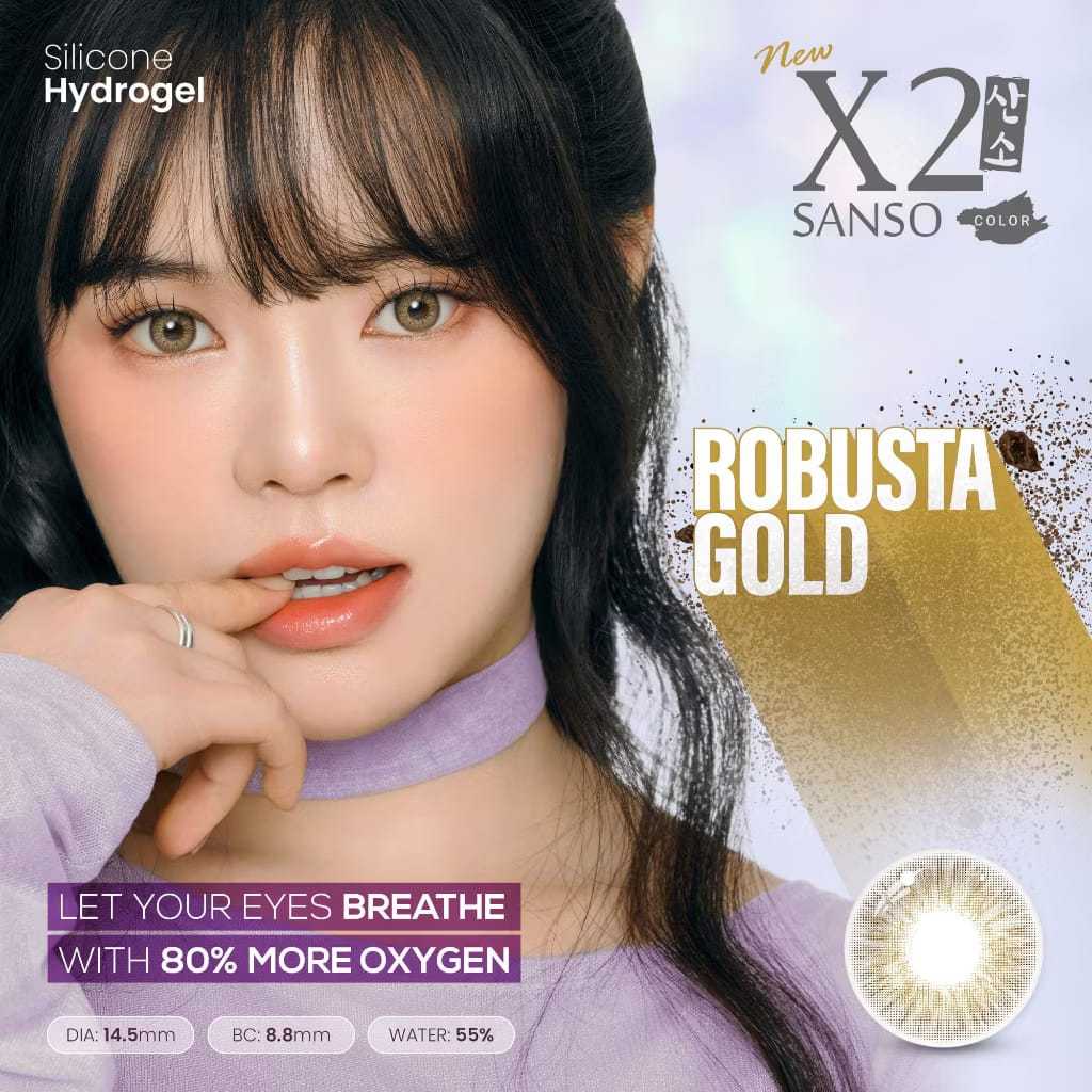 X2 Sanso Color Softlens Diameter 14.5mm, Varian Robusto Gold