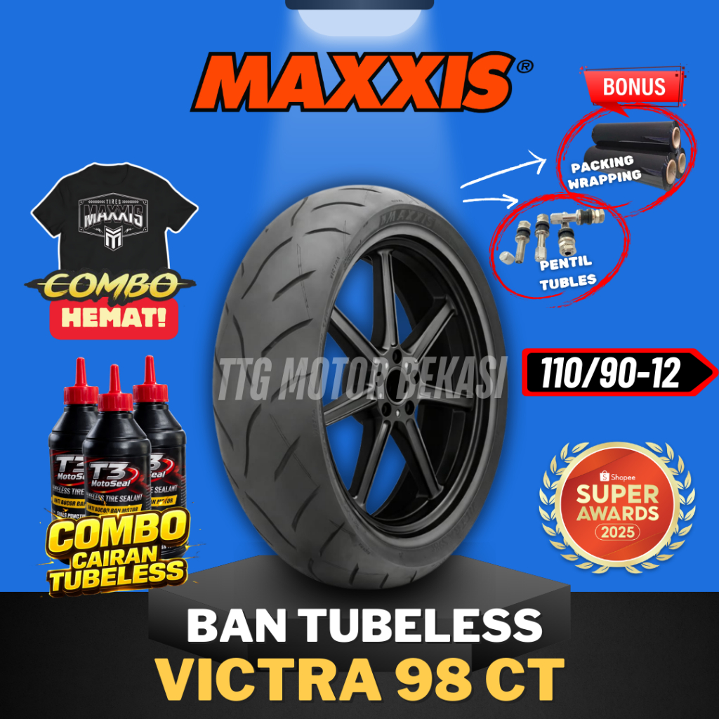 [READY COD] BAN MAXXIS RING 12 VICTRA 98 CT TUBELESS 110/90-12 / BAN MOTOR SCOOPY MAXXIS / BAN MAXXI