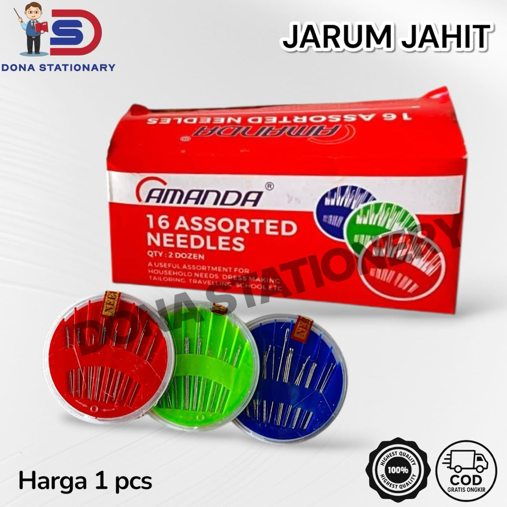 JARUM JAHIT 1 SET / Jarum Jahit Stainless / Jarum Jahit Tangan
