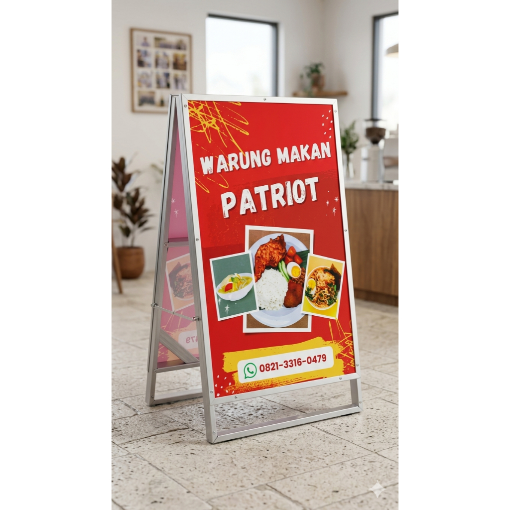 Stand Banner Besi Hollow Galvanis ukuran 50 x 80 cm