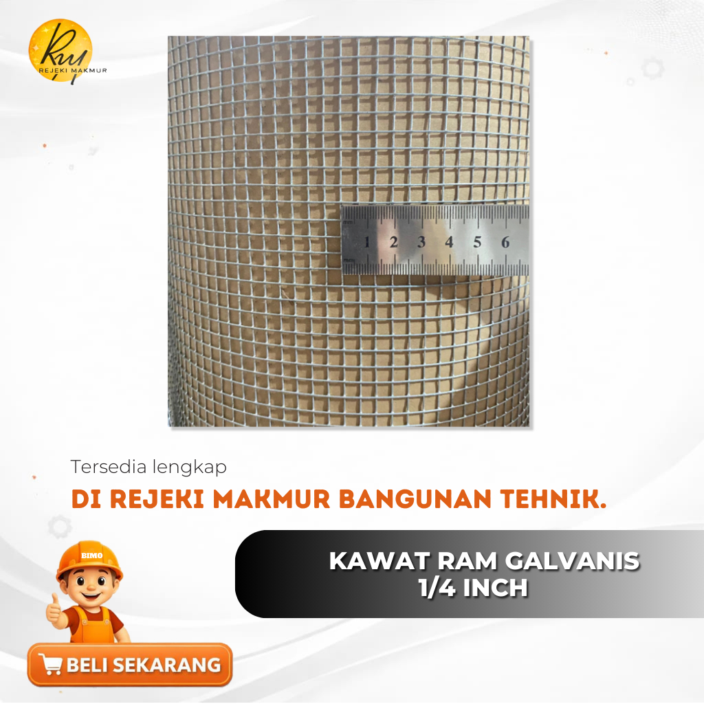 Kawat Patri / Kawat RAM Kandang / Kawat Reyner / Kawat Loket Galvanis ANTI KARAT 1/4"x100cm 25 meter