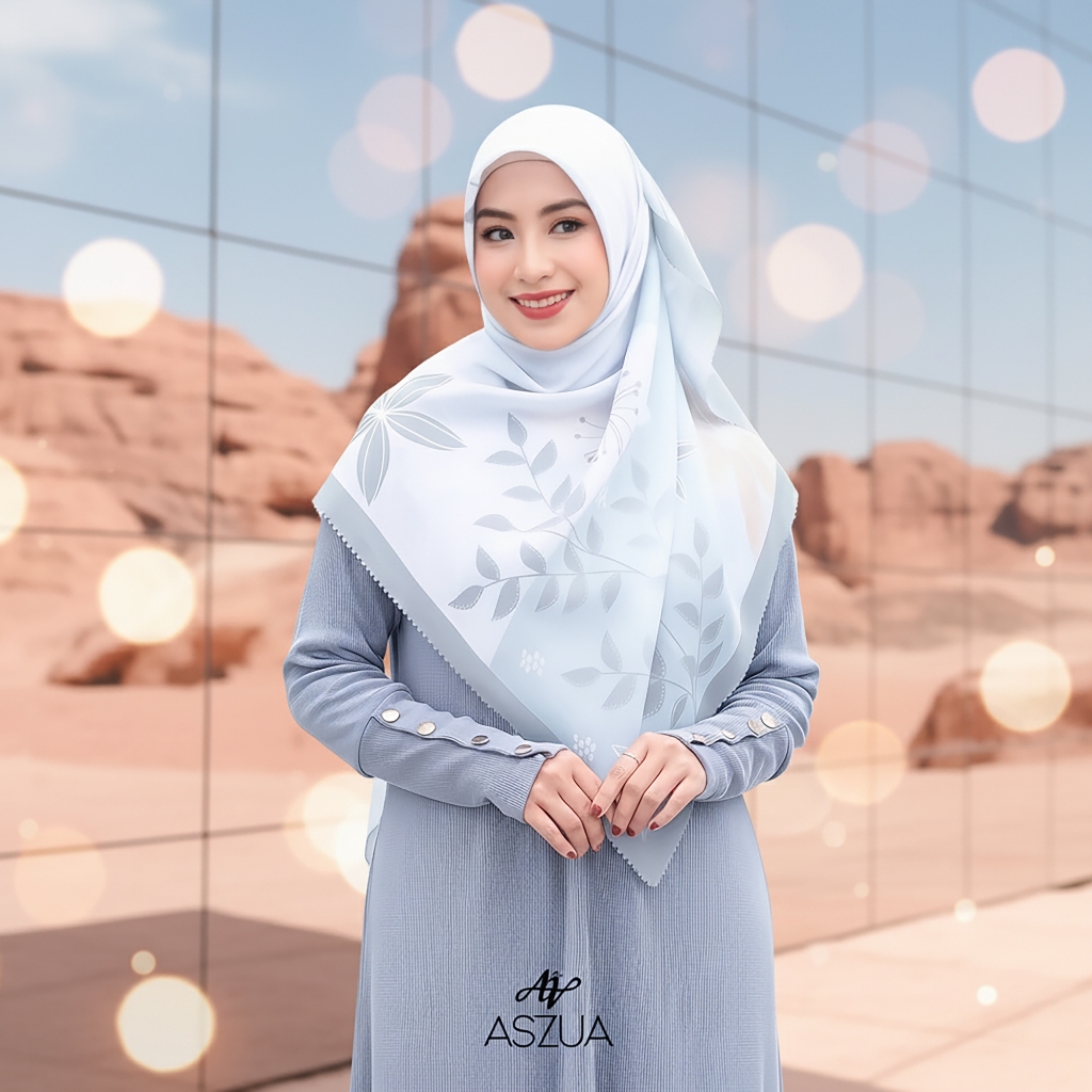 ASZUA Hijab Square Scarf Hindun Premium by Alsyahra Exclusive