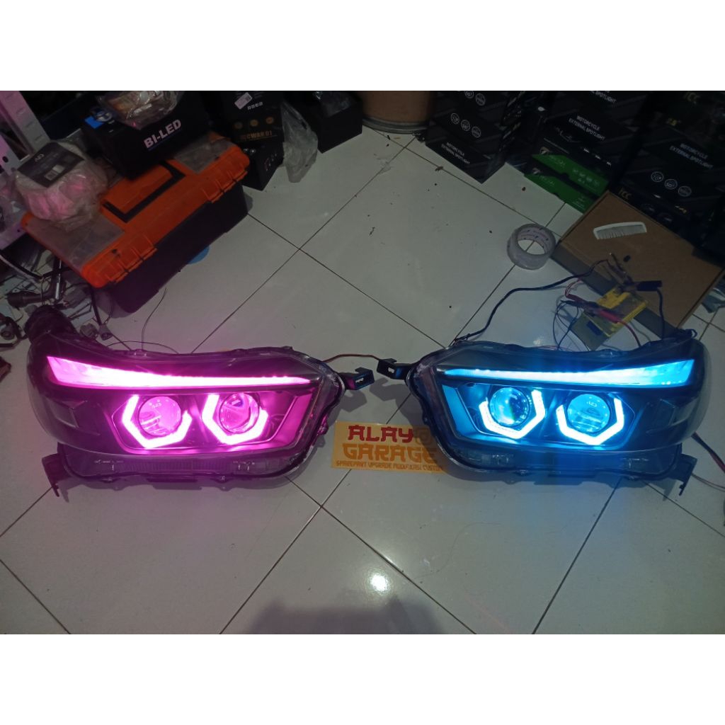 headlamp brio mobilio custom doble biled.