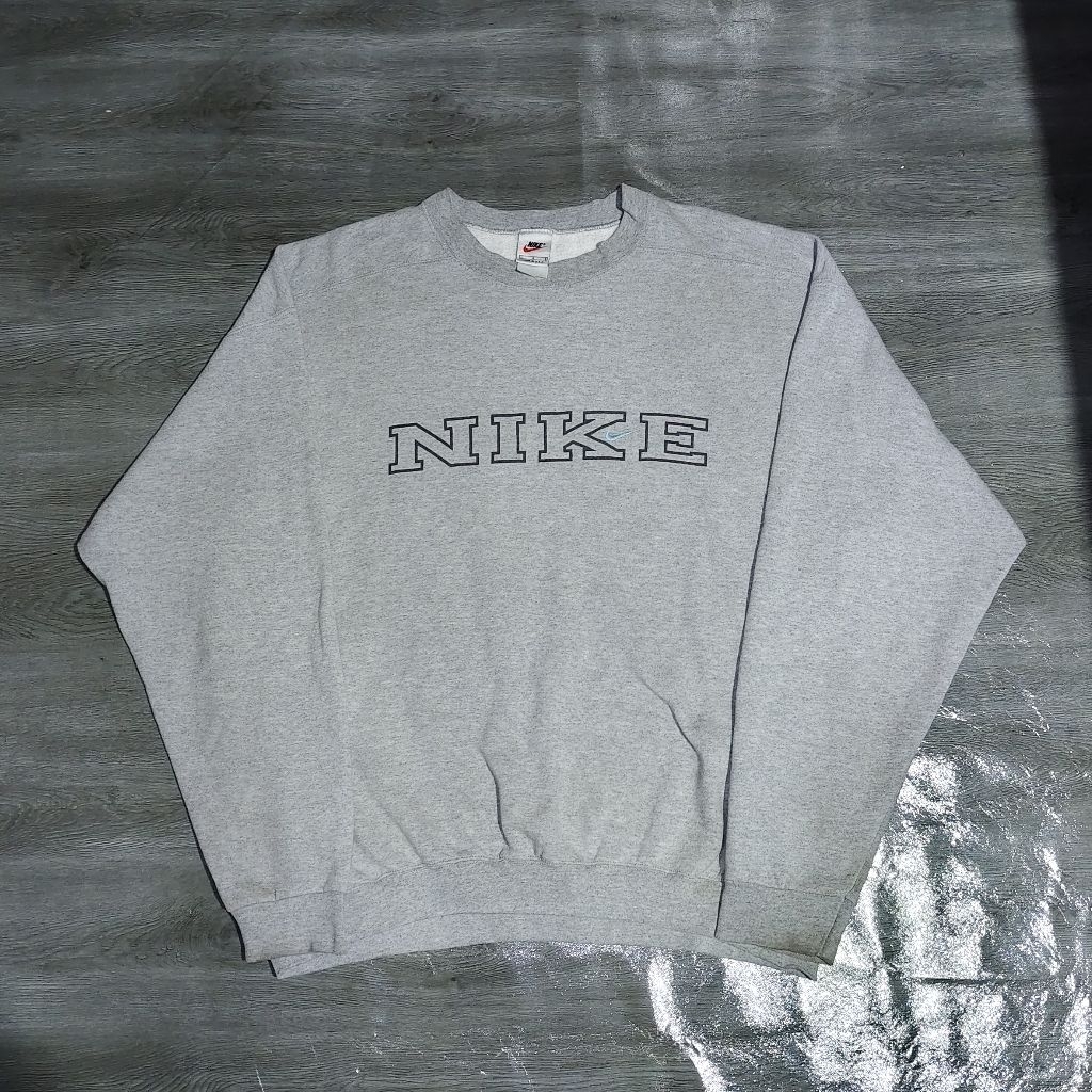 Crewneck Nike Grey Spellout Vintage 90s