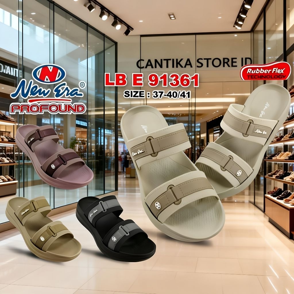 Sandal NEW ERA 91361 LB E Selop Wanita Kekinian.