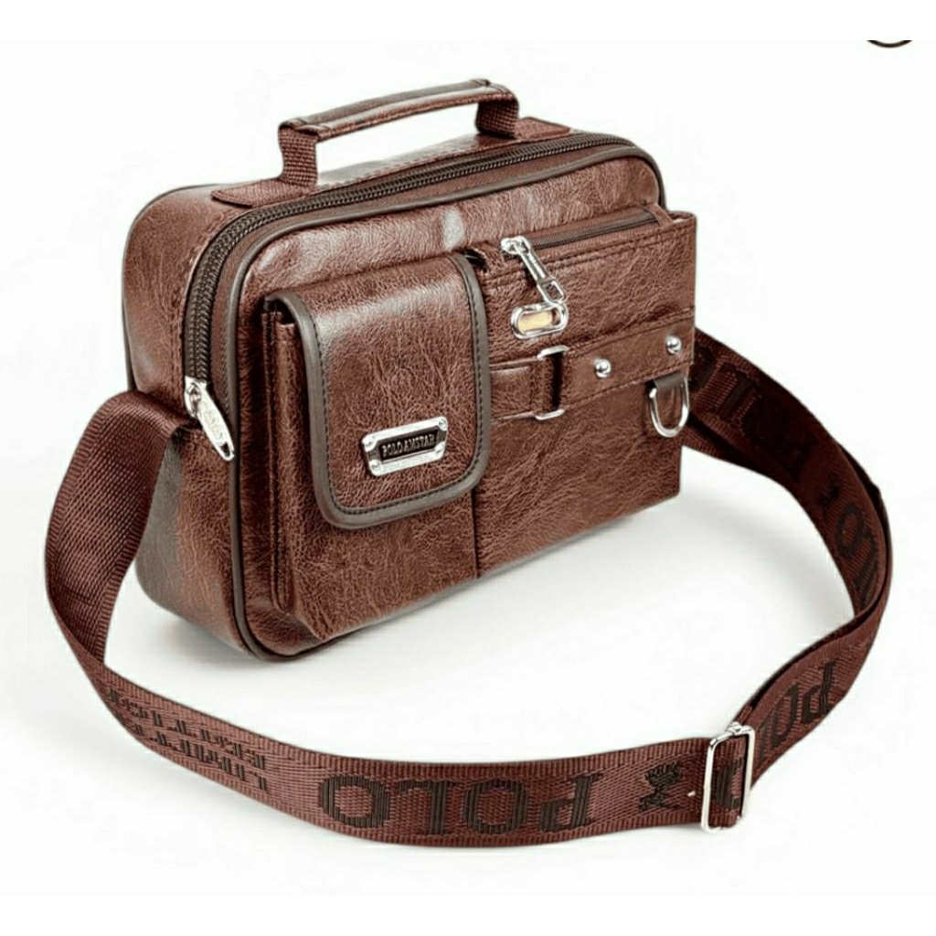 Polo Amstar pria original Tas handbag kulit PU Leather Tas handbag Polo Amstar