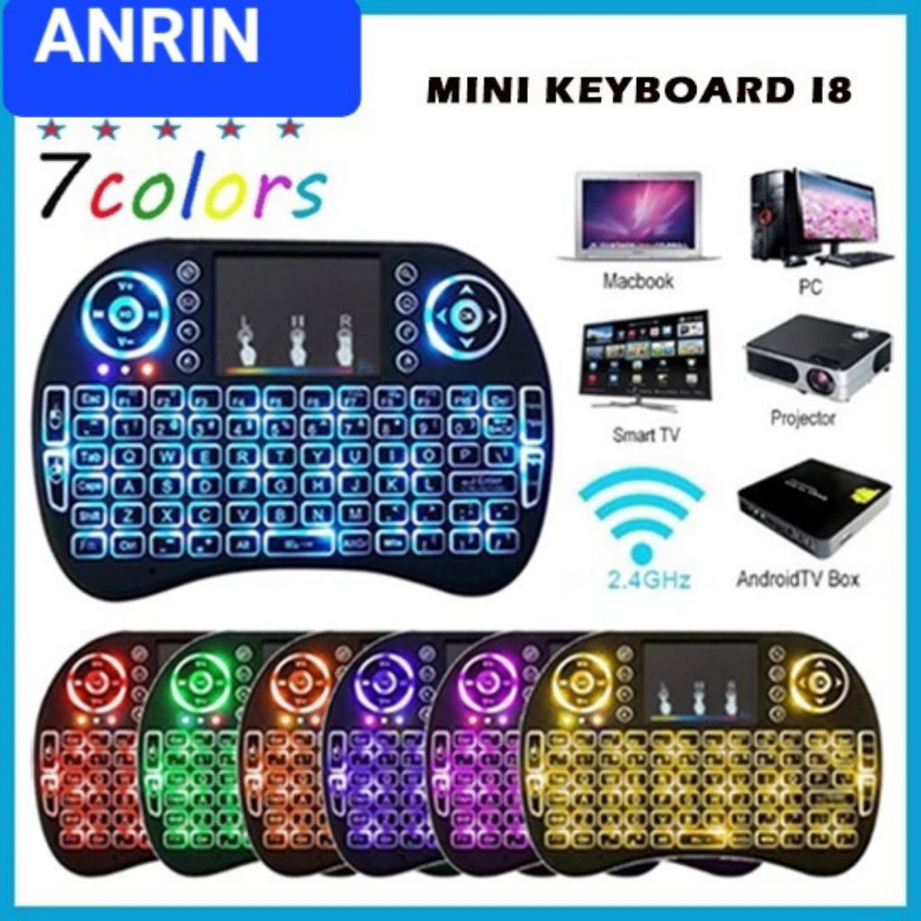 MINI KEAYBOARD i8 BACKLIT MOUSE KEYPAD WIRELESS TOUCHPAD NIRKABEL TANPA KABEL ASUS ACER LENOVO