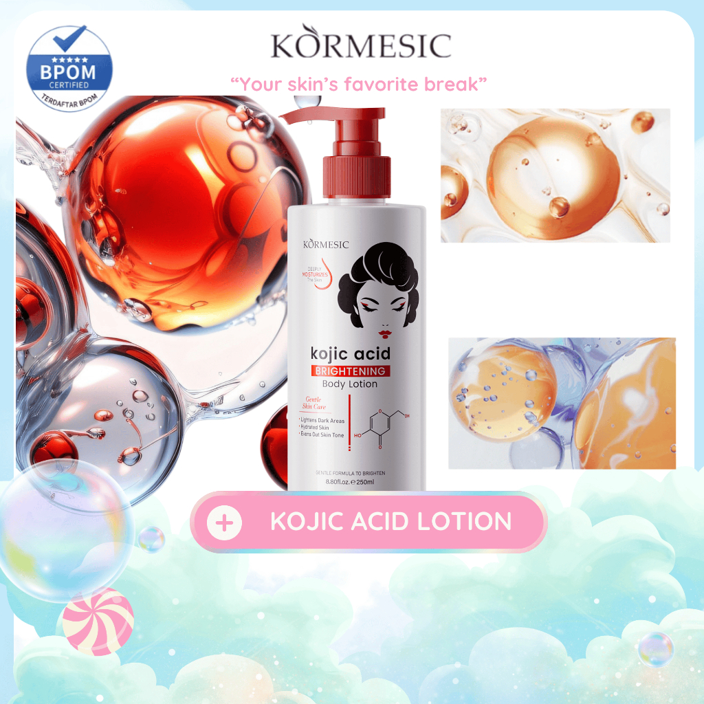 [BPOM] [HALAL] KORMESIC Kojic Acid Body Lotion Cream Brightening Kormesic  HandBody Untuk Mencerahka