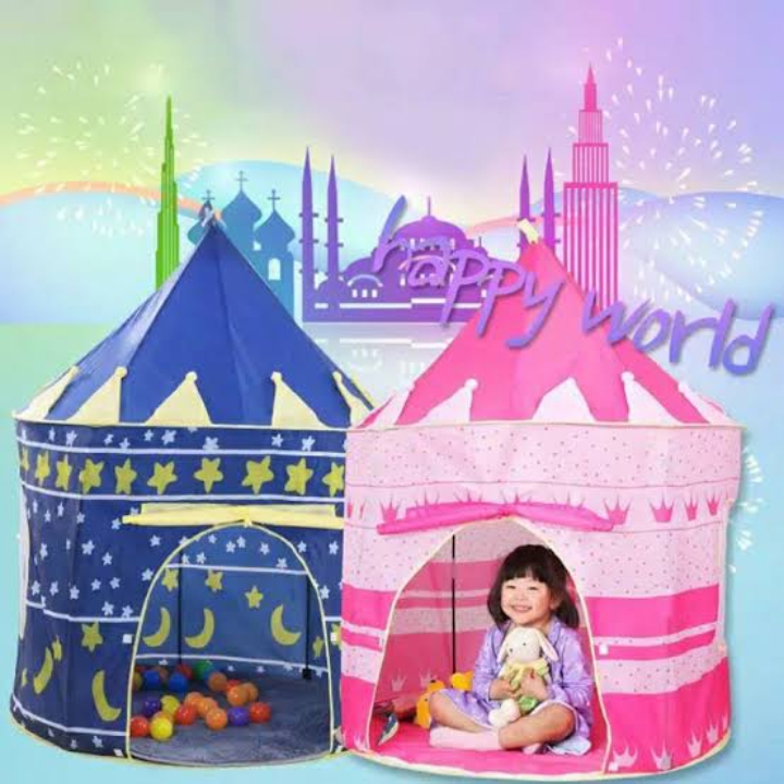 Tenda Anak Model Kerucut Rumah Istana Castle Pop Up Tanpa Tiang Bisa Dilipat Lipat Masuk Tas Portabl