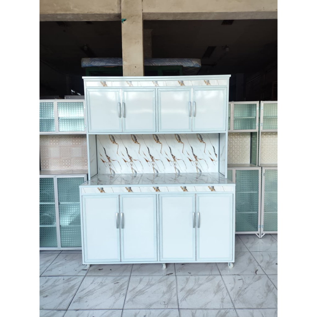 Rak Piring 4 Pintu Tiang Alumunium / Rak Piring 4 Pintu / Rak Piring Holo Alumunium / Drop Only Jabo