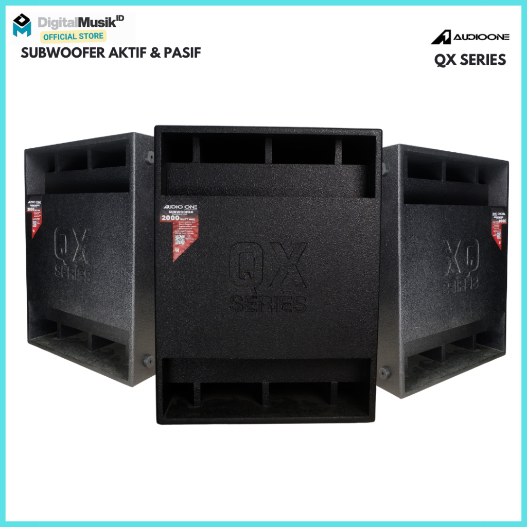 AUDIO ONE Subwoofer 18 Inch QX 118 2000 Watt Aktif Pasif Speaker Sub Bass Lapangan Super Nendang