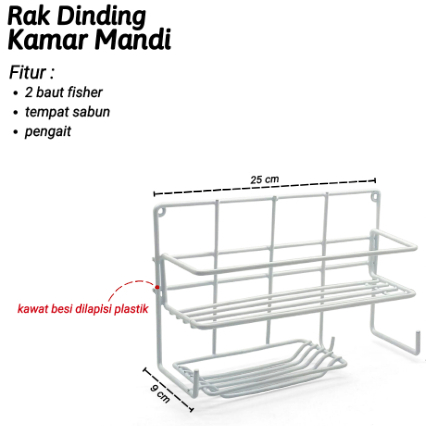 Simbasun Rak Sabun Sagitarius 8805 / Rak Kamar Mandi / Rak DInding Kamar Mandi