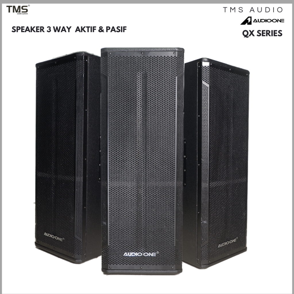 Speaker QX 2H 3 Way 2000 Watt 12 Inch + 10 Inch + Tweeter Sound System Hajatan Aktif Pasif I TMS