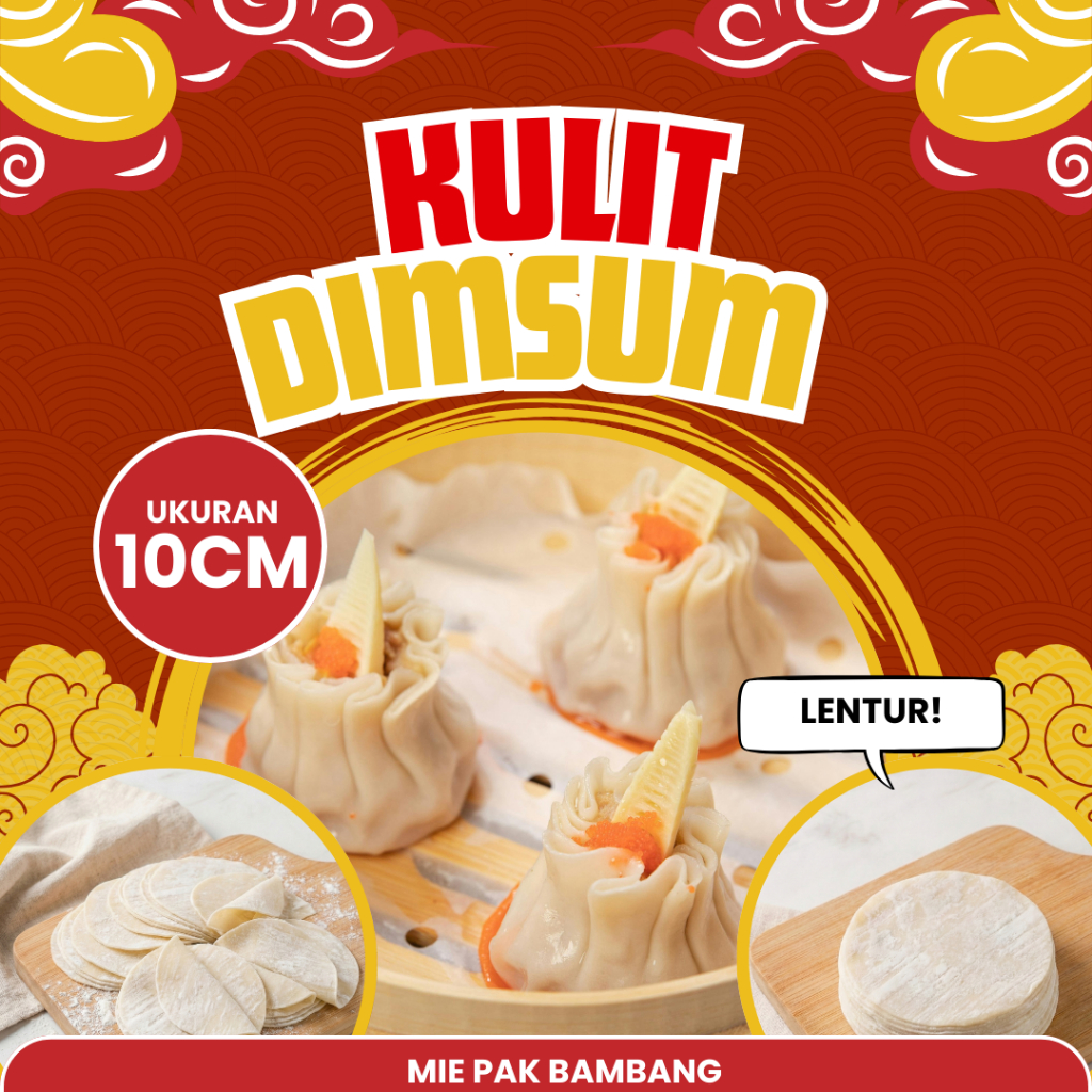Kulit Dimsum 100% Halal 10cm isi 100pcs - Kulit Pangsit Rebus Dumpling Gyoza Premium