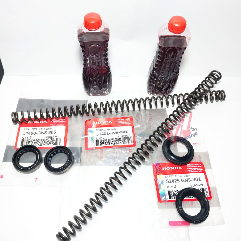 Per shock shok depan Vario 110 old karbu techno cbs KVB 2 pcs + seal shock + seal tutup abu + oli sh