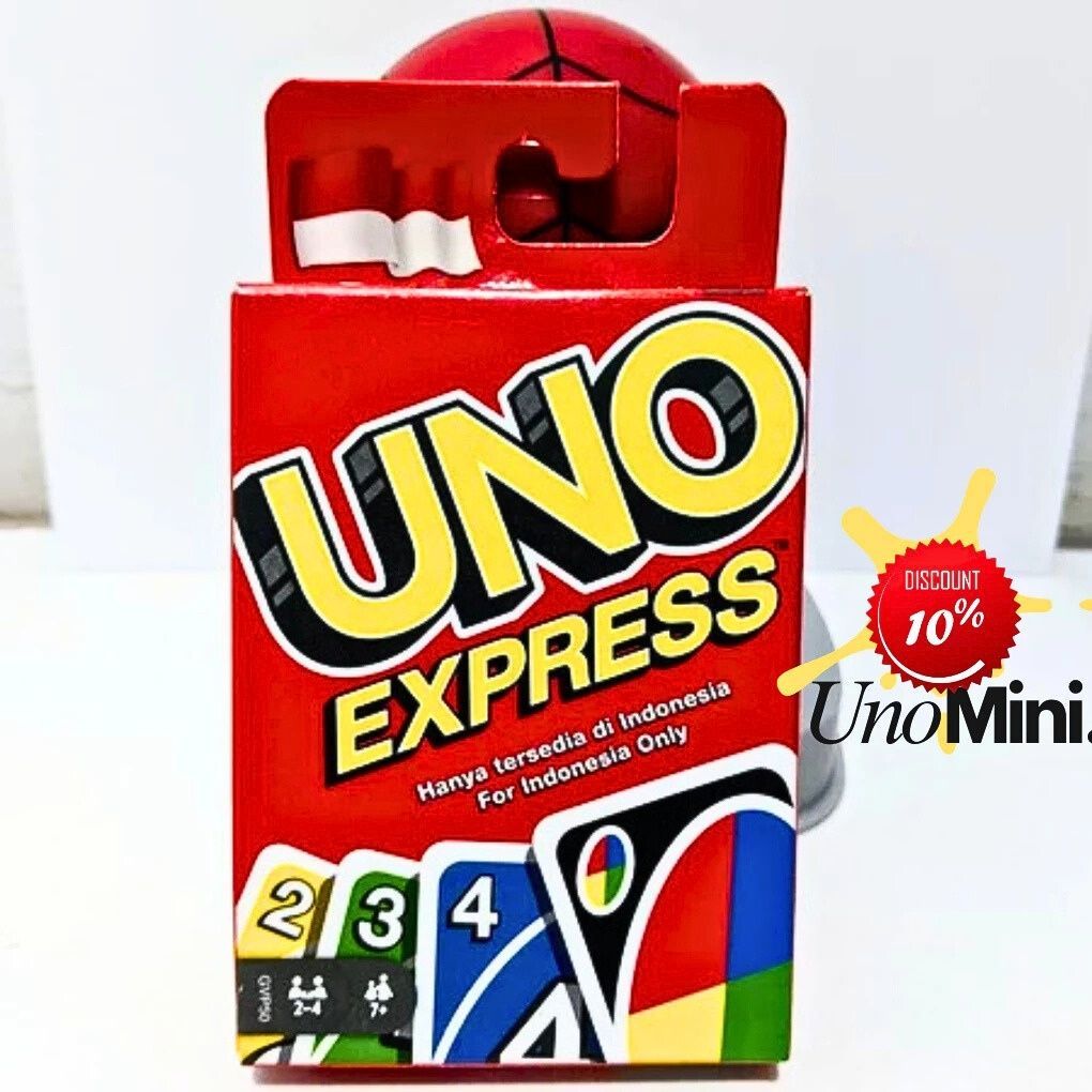 Kartu Mainan Edukasi Keluarga - Kartu UNO Mini Warna Merah, Tahan Lama & Mudah Dibawa