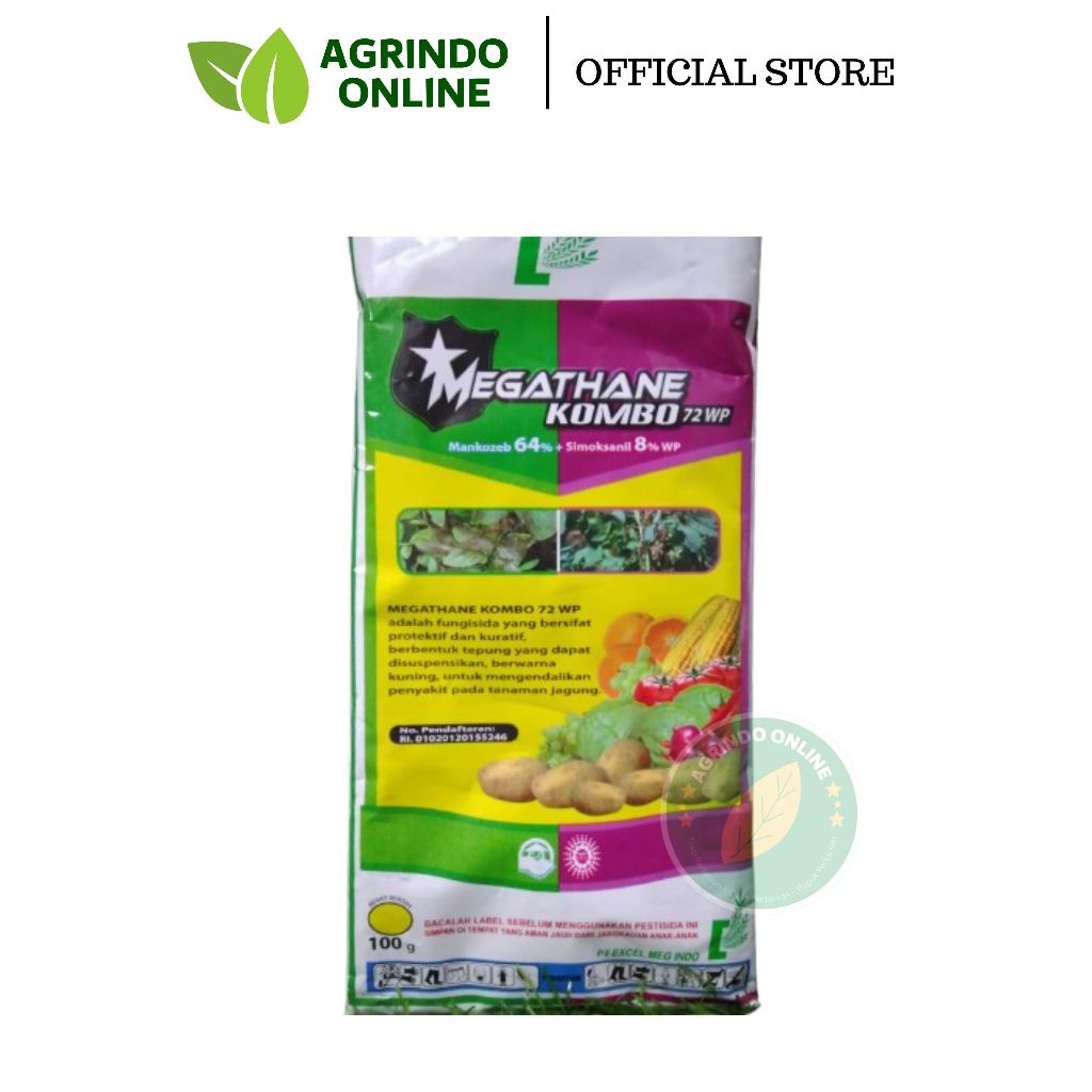 Fungisida Megathane Kombo 72WP  kemasan 400gr