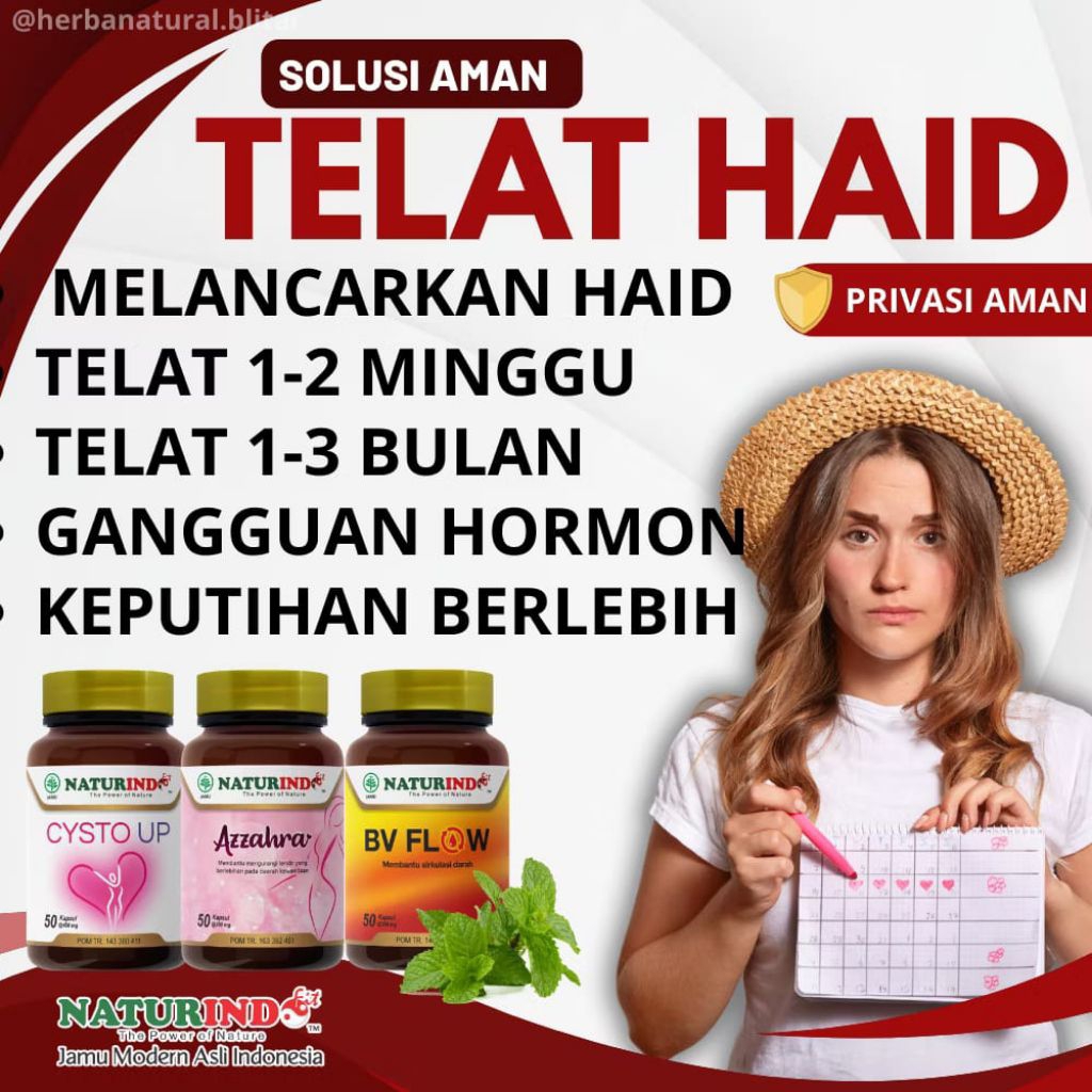 Obat Telat Haid Datang Bulan  Pelancar Menstruasi Efek KB Hormonal Nyeri Haid Azzahra Naturindo